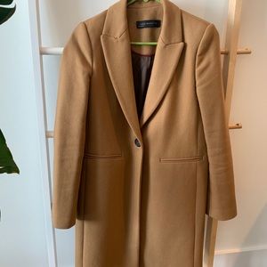 Zara womens tan coat peacoat